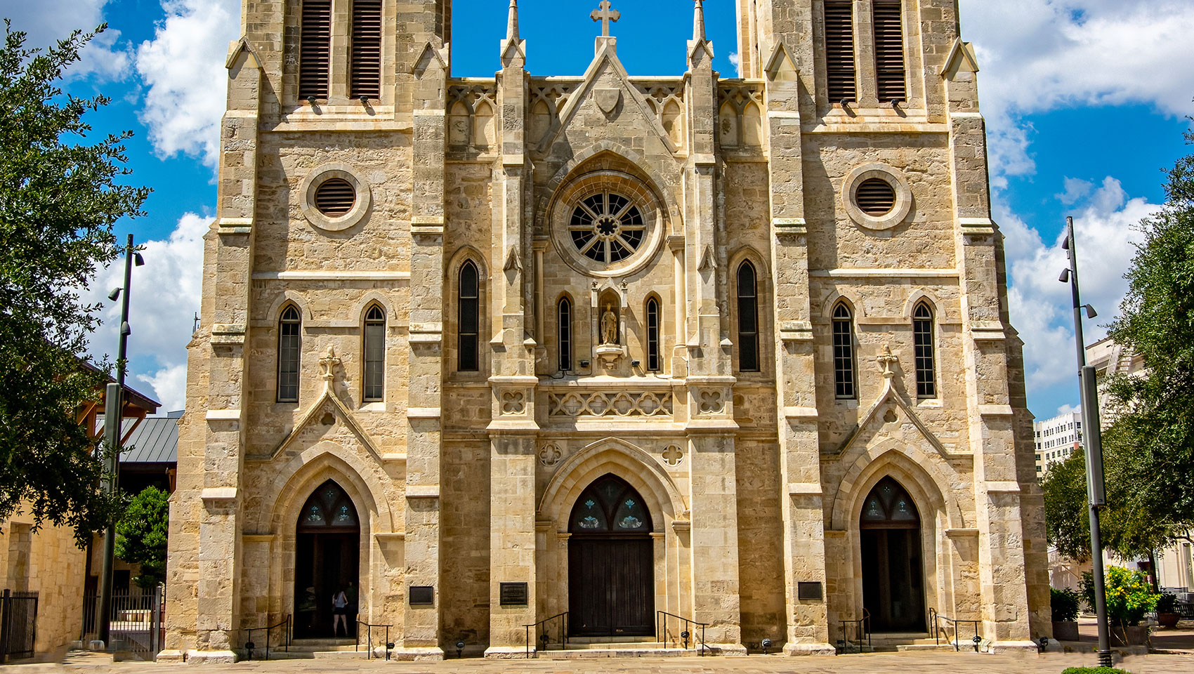 Historic San Fernando Cathedral in downtown San Antonio near Riverwalk