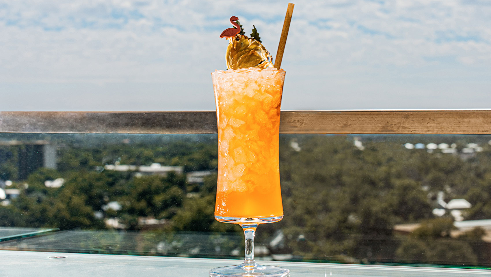 Cocktail + san antonio view